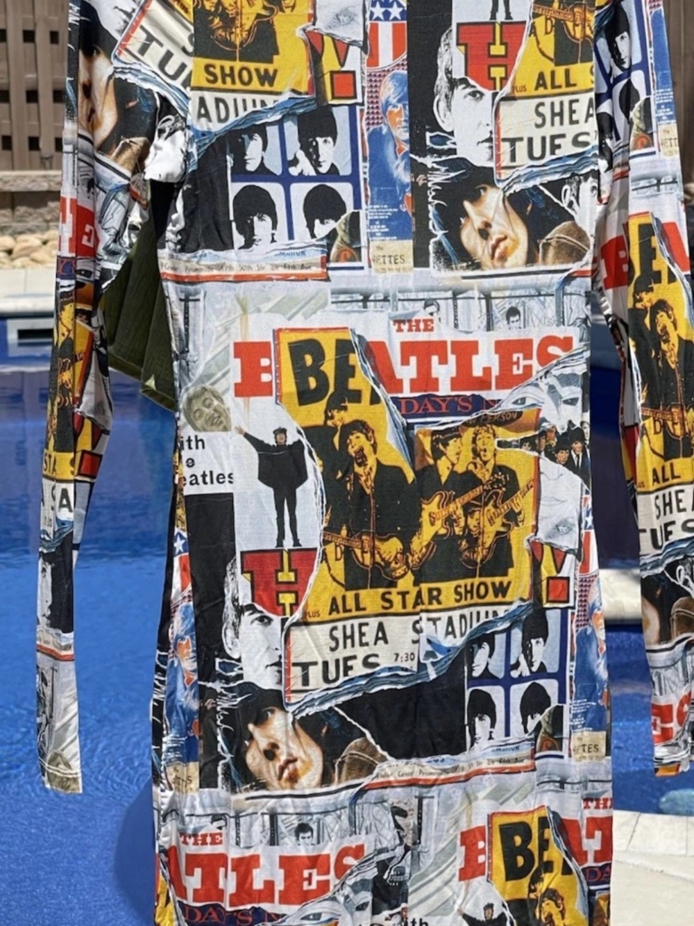 Alice + Olivia x Beatles AllStar Show Artwork collage body con dress size 4 NWT - Picture 5 of 14
